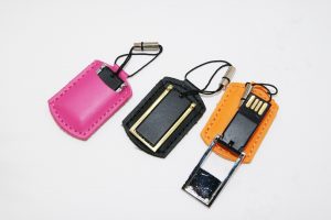 Mini USB in Leather Pouch 11