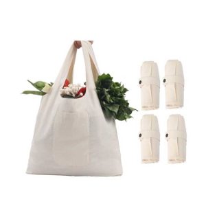 Foldable Canvas Tote Bag in Pouch