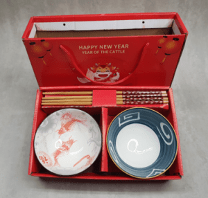 Porcelain Duo Bowl New Year Gift Set 2