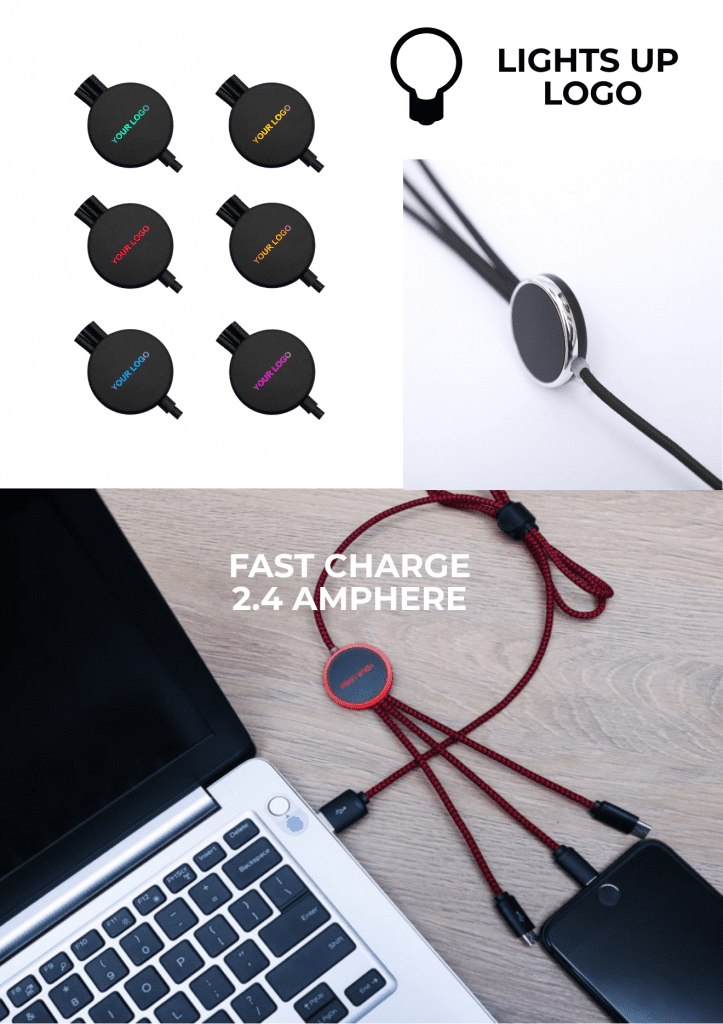Poster 2 3 In 1 Light Up Logo Long Charging Cable