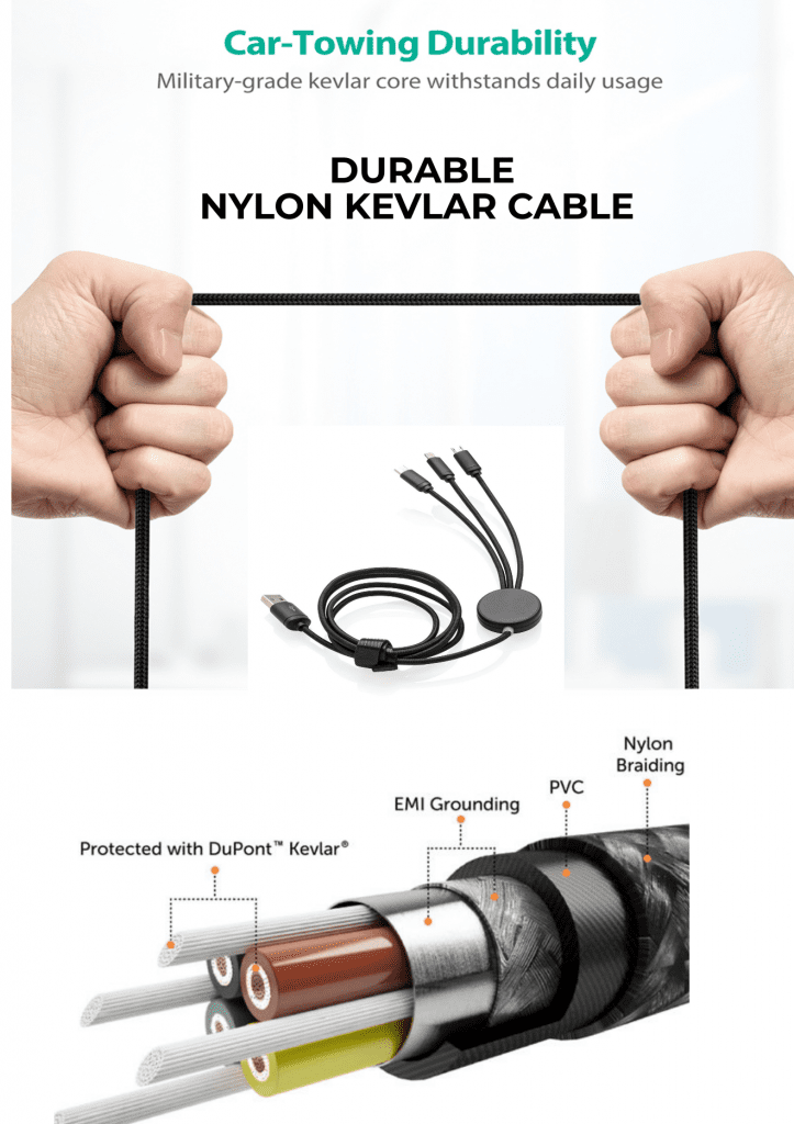 Poster 3 3 In 1 Light Up Logo Long Charging Cable