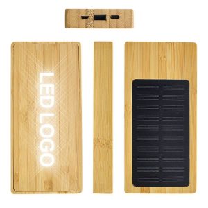 Eco Wooden Solar 10000mah Powerbank