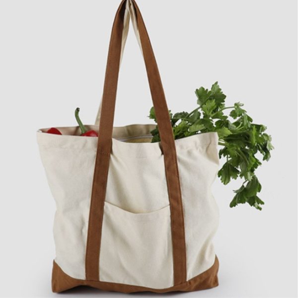 Strip Design Canvas Tote Bag