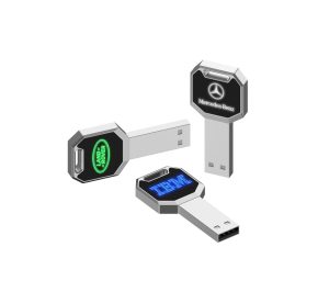 Alum Car Key Light up Logo USB 2