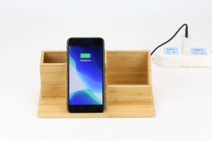 Bamboo Wireless Charging Desk Organizer 7