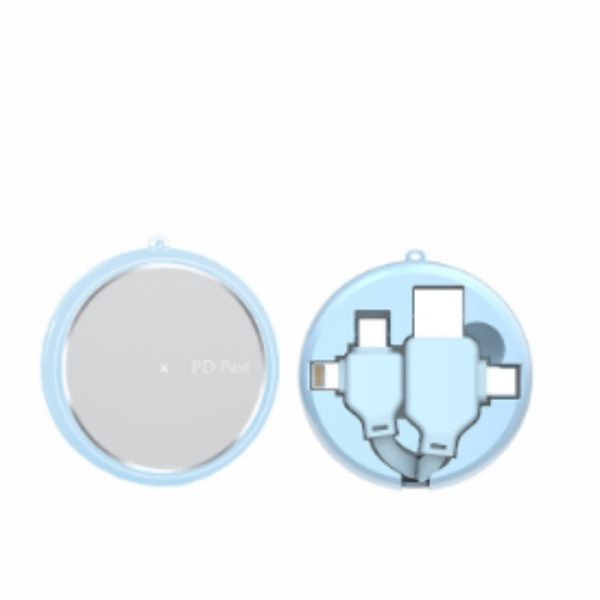 3 in 1 Aluminum Round 65 Watt PD Charging Cable