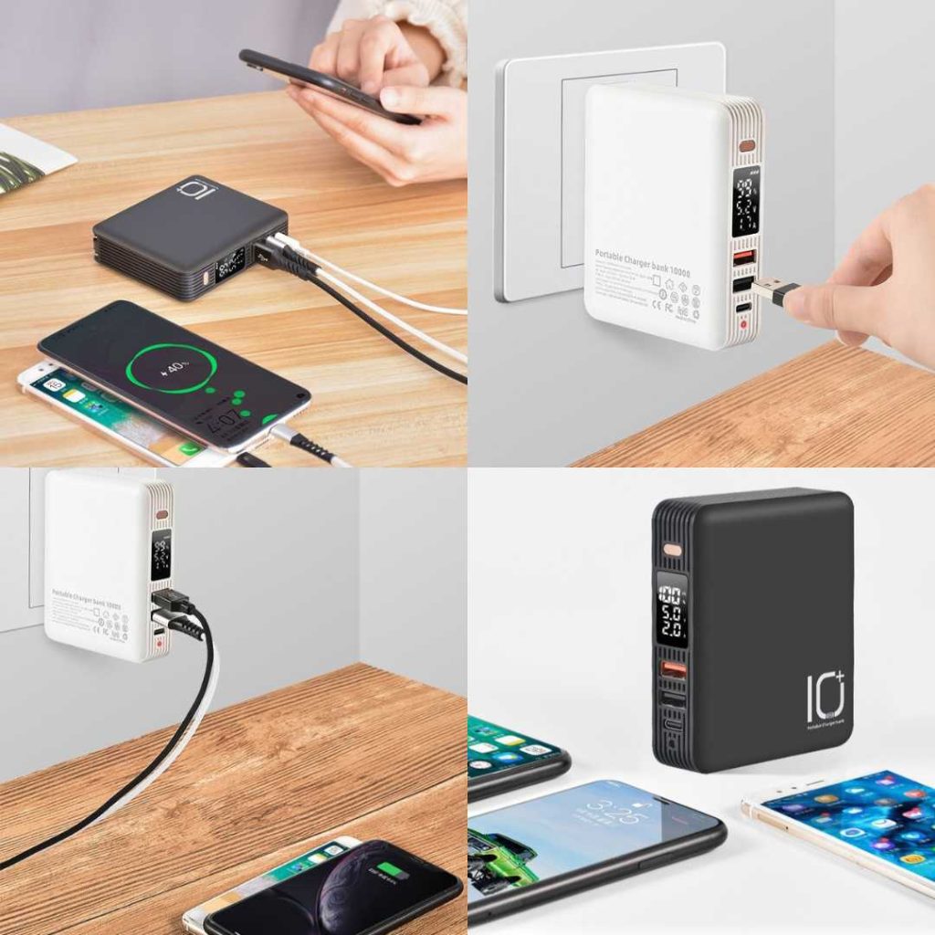Fast Charging 10000mah Powerbank With International Wall Plug 1