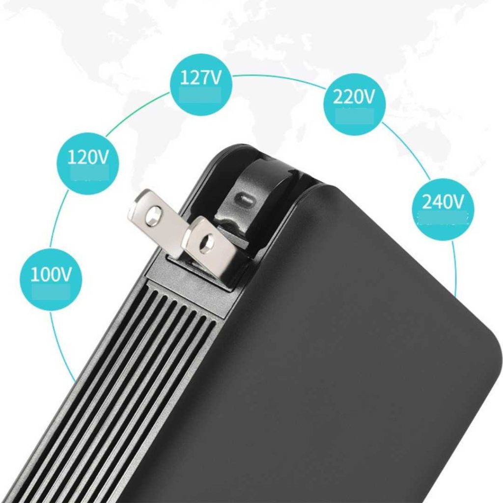 Fast Charging 10000mah Powerbank With International Wall Plug 10