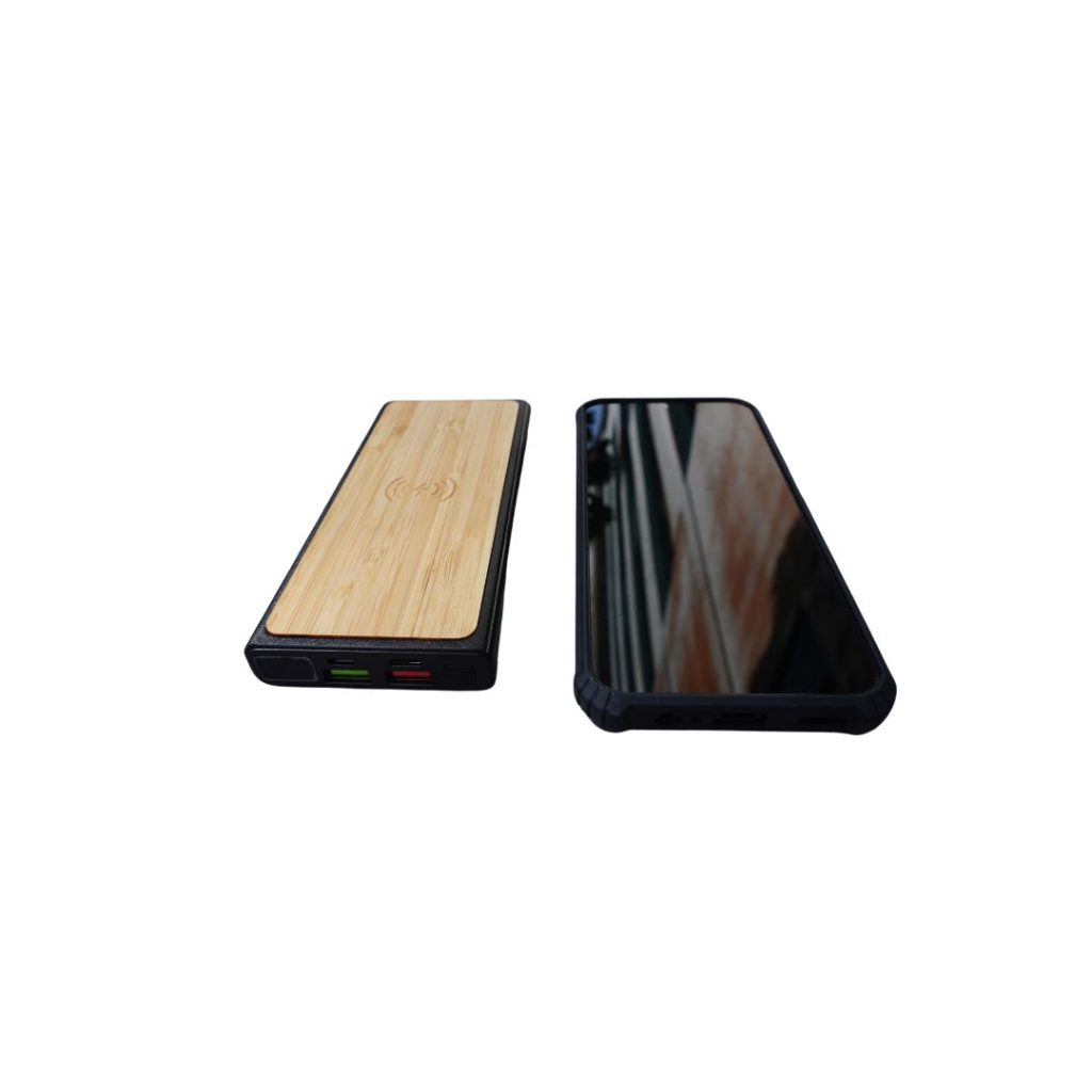 Eco Bamboo Wireless 10000mah Powerbank 3