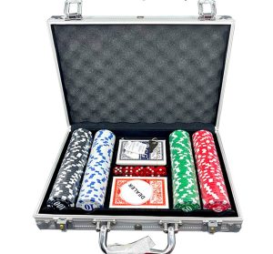 4 Chip Poker Titanium Briefcase Gift Set