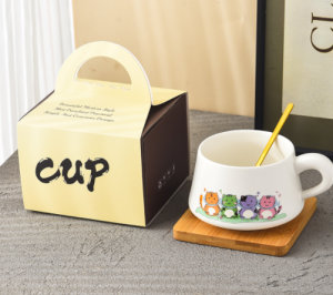Ceramic 300ML Mug Set with Bamboo Coaster