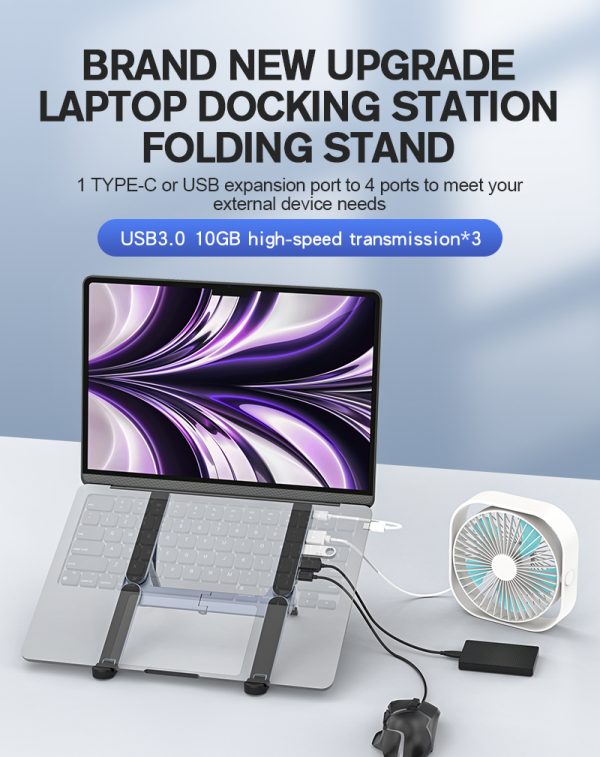 UltraDoc Pro 6-in-1 Folding Laptop Docking Stand