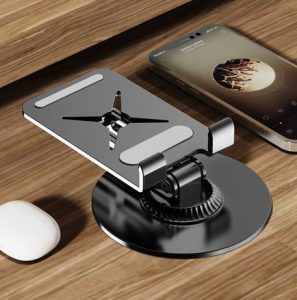 Compact Dual-Fold 360° Rotating Phone Stand