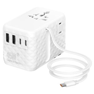 45W Prism GaN III Travel Adapter with Built-in Cable