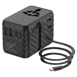 PowerFlex 70 GaN Travel Adapter with Built-in Cable