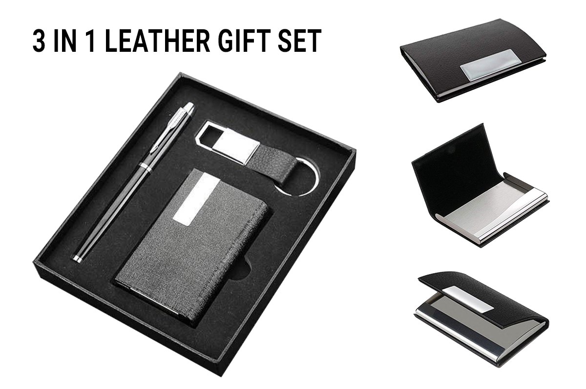 3 in 1 Leather Gift Set